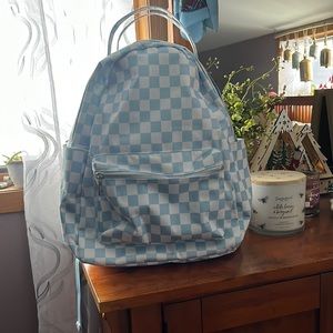 New without tags blue checkered backpack